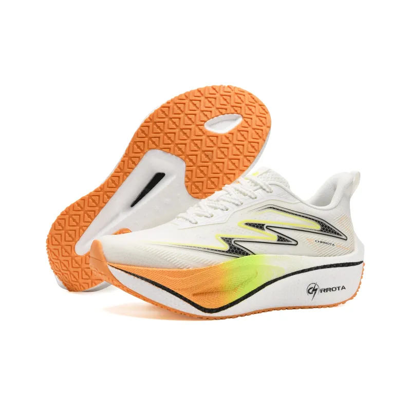 CHRROTA Low Top Running Shoes Unisex Green Orange Speed Shadow-4