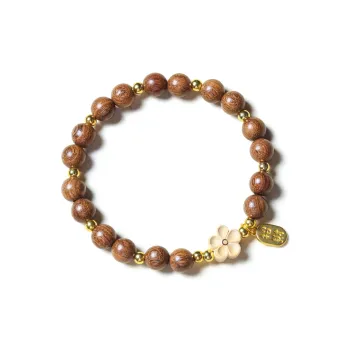FANGYUANXIAOFU Golden Sandalwood Wooden Bracelets Unisex