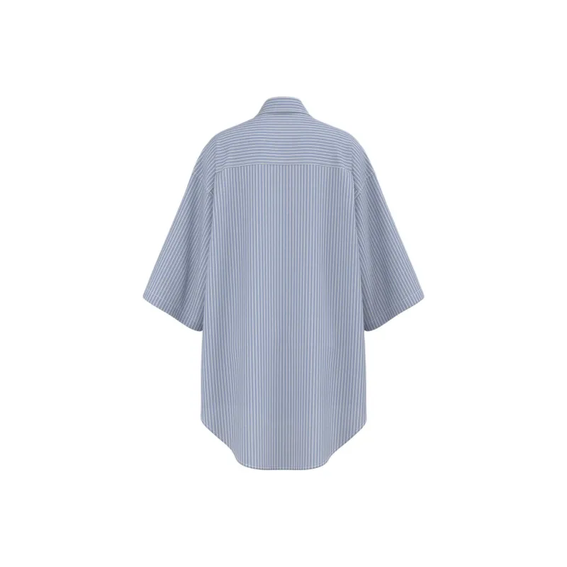 URBAN REVIVO Shirts Women's Light Blue Stripes-1