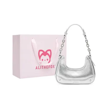 ALI THE FOX Synthetic Leather Underarm Shoulder Bag Women's Laser Silver/Deep Black/Ecru/Rose Pink