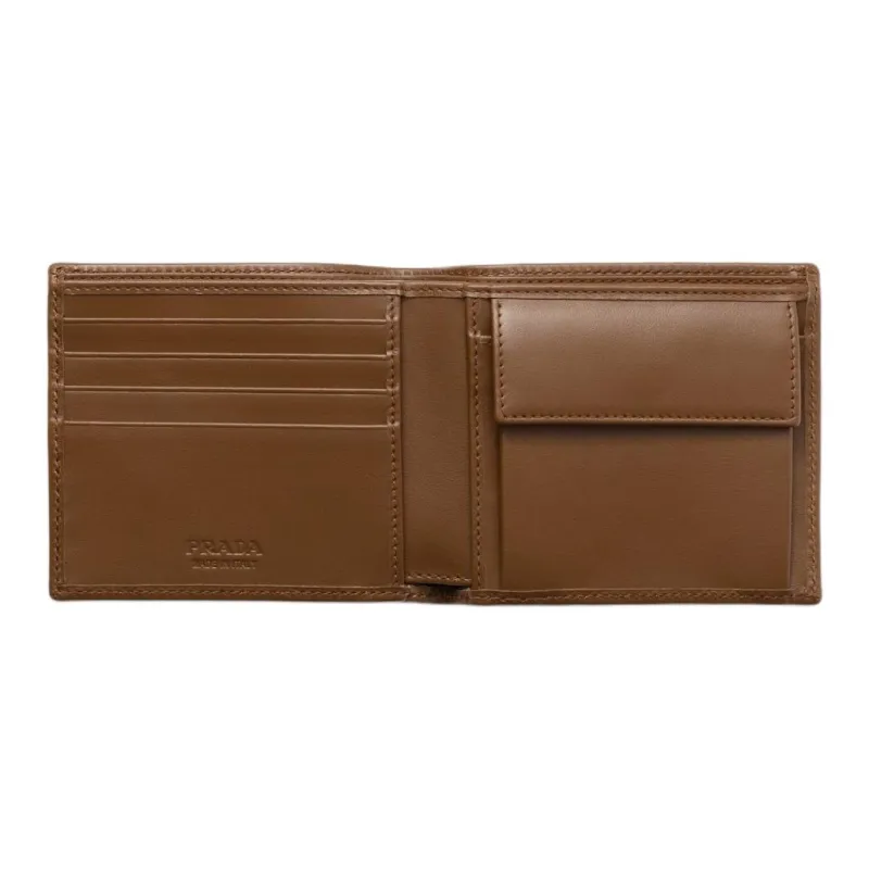 PRADA Re Nylon Polyamide Wallet Men's Musk Green With Cocoa-3