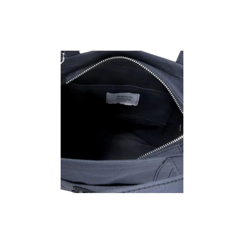 Maison Kitsune Cotton Tote Bag, Shopping Bag, Shoulder Bag, Handbag Small Size Women's Blue-4