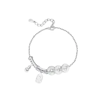 Stone Edge Poly 999 Fine Silver Pure Silver Bracelets Women's
