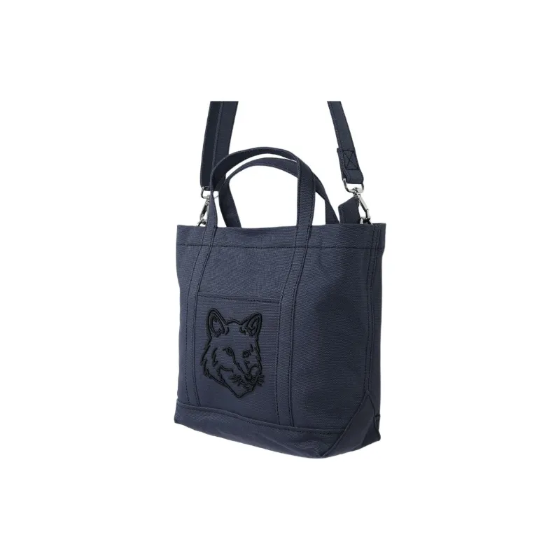 Maison Kitsune Cotton Tote Bag, Shopping Bag, Shoulder Bag, Handbag Small Size Women's Blue-1