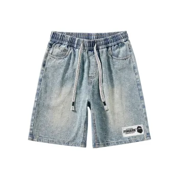 Fingercrox Denim Shorts Unisex Vintage Blue