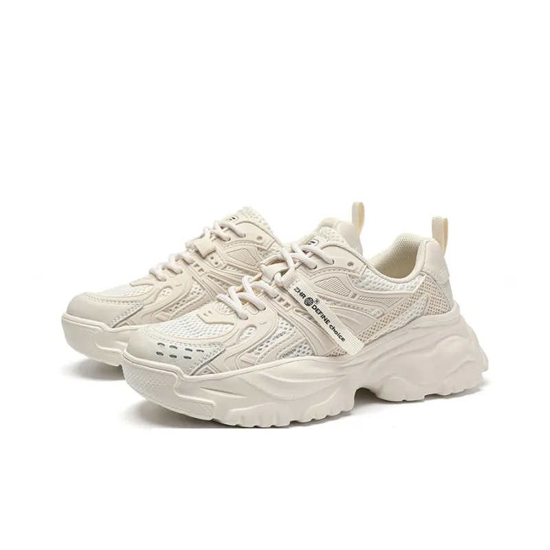 ZHR Wheat Abrasion Resistant Breathable Low Top Chunky Sneakers Women's-1