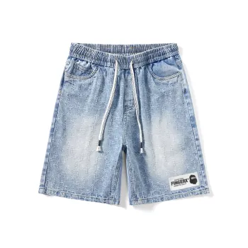 Fingercrox Denim Shorts Unisex Light Blue