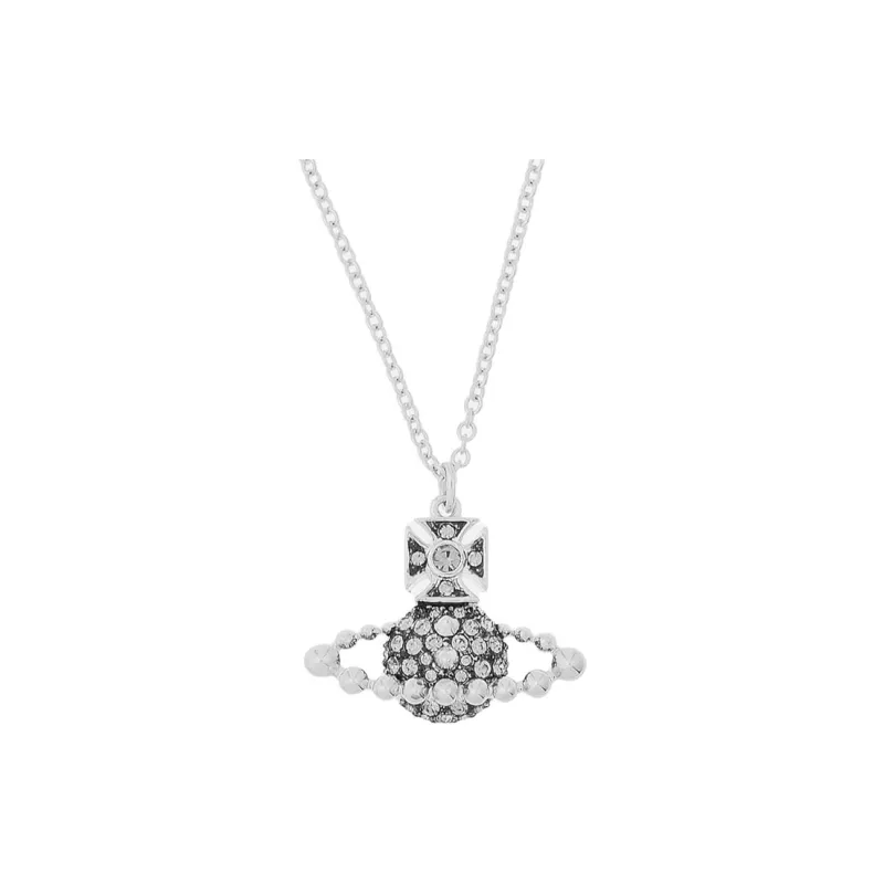 Vivienne Westwood Brass Plated, Swarovski Crystal Necklaces Women's Silver-2