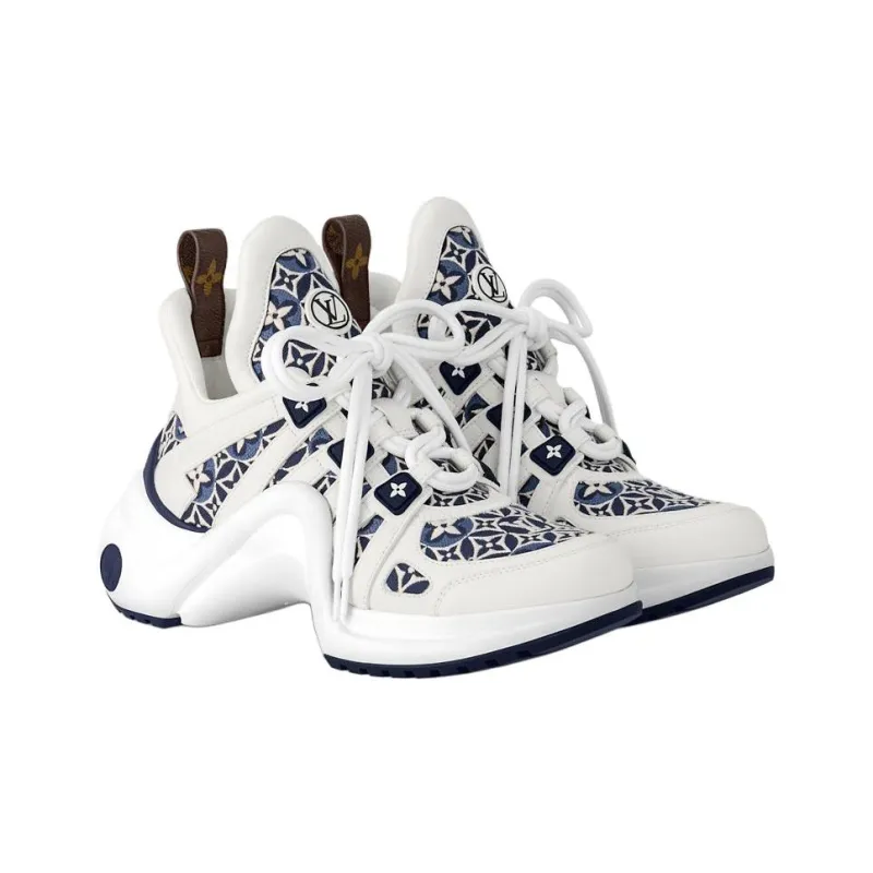 LOUIS VUITTON Archlight Low Top Chunky Sneakers Women's Blue White-2