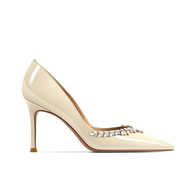 Lan Miao Slim Heel High Heels 6CM Women's Ecru-1