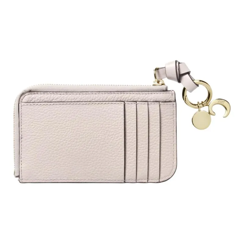 Chloe Calfskin Card Holder Women's Light Gray-1