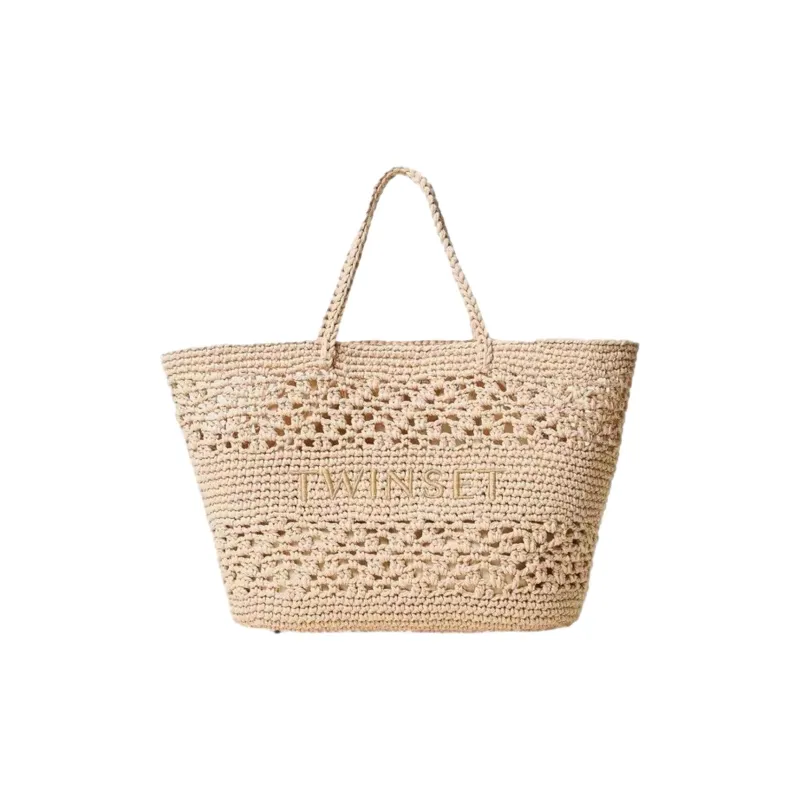 TWINSET MILANO Design Tote Bag, Shopping Bag, Handbag Women's Natural-0