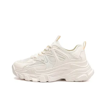 ZHR Wheat Cushioning, Wear Resistant Low Top Chunky Sneakers Women's Beige