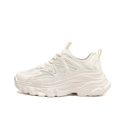 ZHR Wheat Cushioning, Wear Resistant Low Top Chunky Sneakers Women's Beige