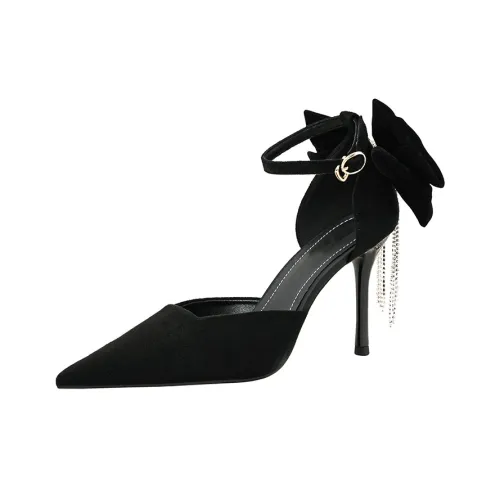 Beijiani Slim Heel High Heels 8cm Women's Black