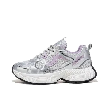RENBEN Breathable Lightweight Height Increasing Low Top Chunky Sneakers Women's Purple