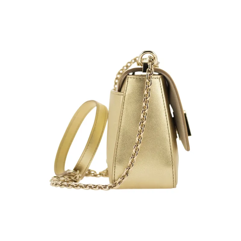 Furla Leather Portable Crossbody Bag Shoulder Bag Women's Gold-2