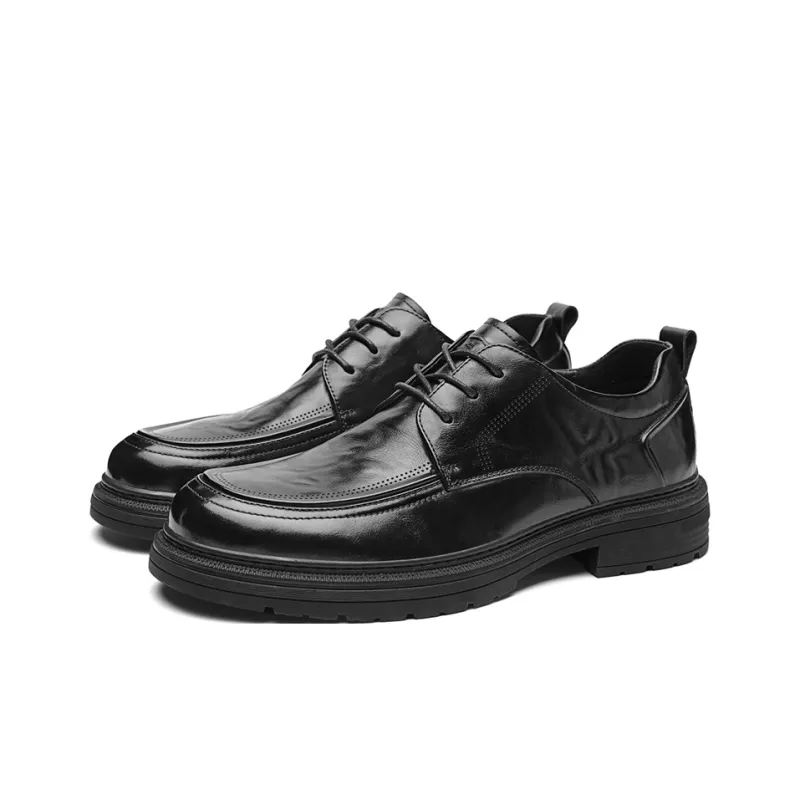 SEPTWOLVES Dress Shoes Men Low Top Black/Brown-3