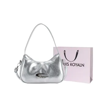 LOUIS ROYALN PU Underarm Shoulder Bag Unisex Ecru/Silver/Black