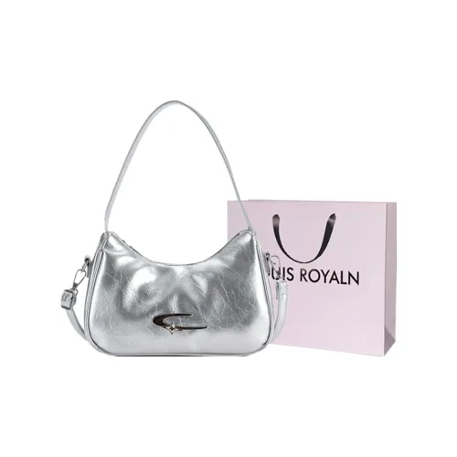 LOUIS ROYALN PU Underarm Shoulder Bag Unisex Ecru/Silver/Black