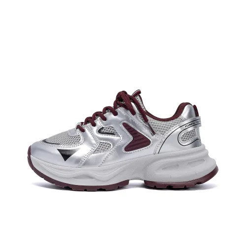 HUANQIU Abrasion Resistant Lightweight Height Increasing Low Top Chunky Sneakers Women's