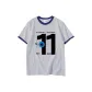 White Gray Navy Blue Edge