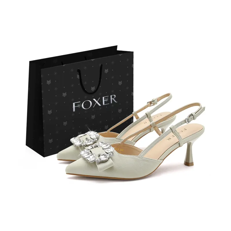 FOXER High Heels Women's Black/Beige/Light Green-14