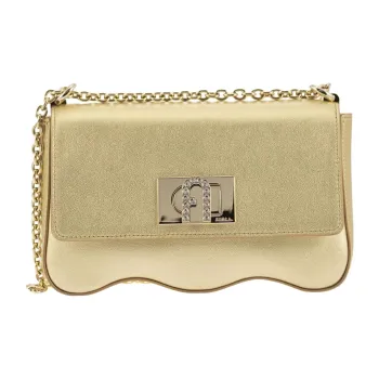 Furla Leather Portable Crossbody Bag Shoulder Bag Women's Gold