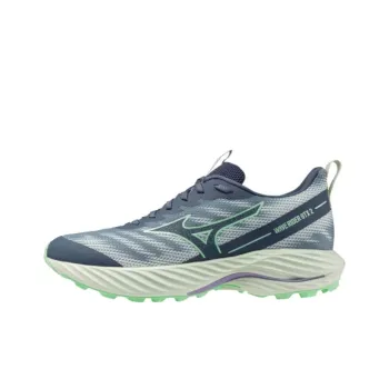 Mizuno Wave Rider GTX Low Top Running Shoes Unisex Blue Green