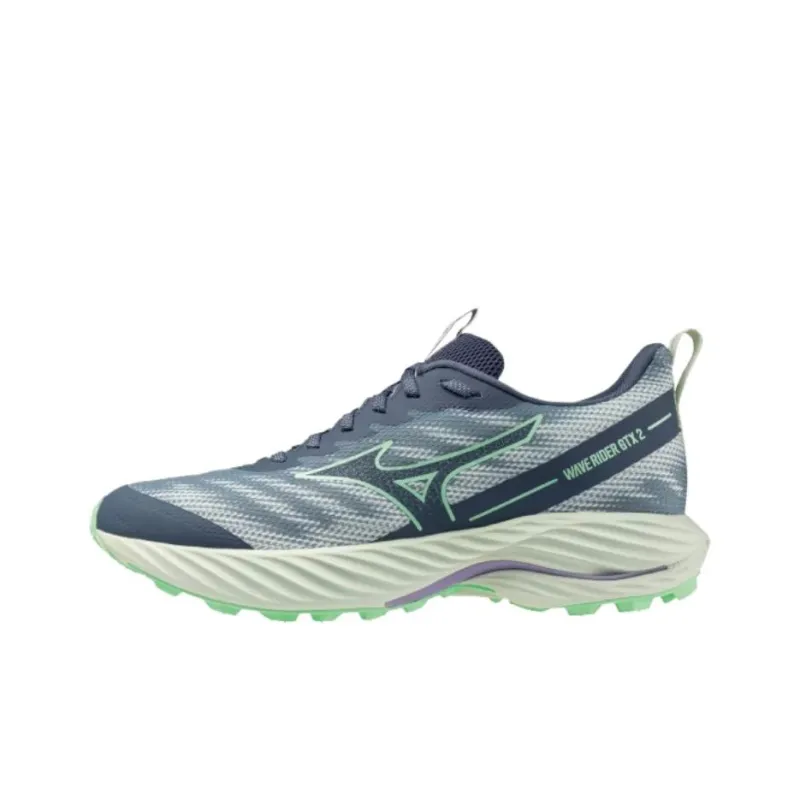 Mizuno Women's Wave Rider GORE TEX 2 Super Wide 'Vintage Indigo Neo Mint'-0