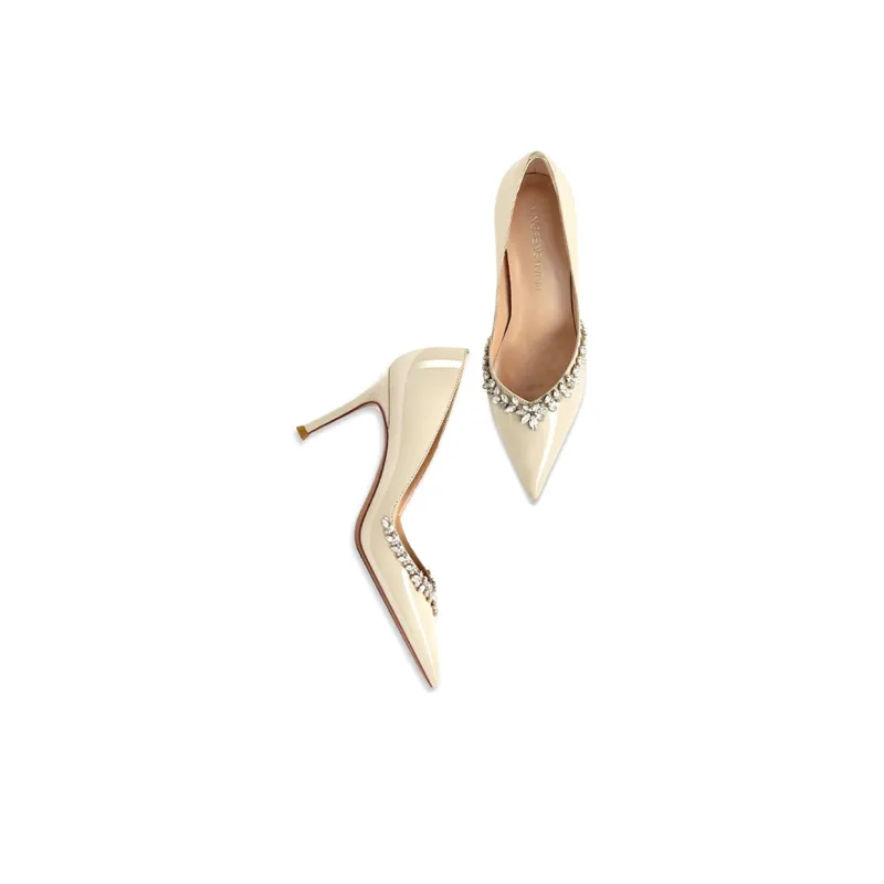 Lan Miao Slim Heel High Heels 6CM Women's Ecru-2