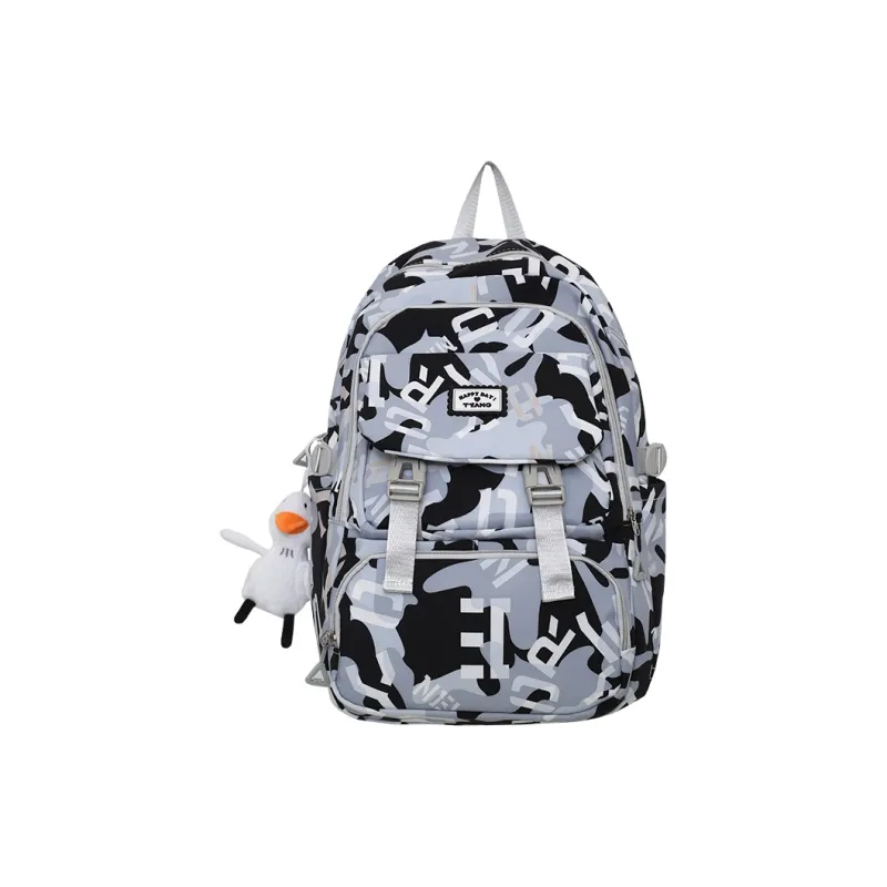 Yalu Nylon Backpack Regular Unisex Multicolor-15