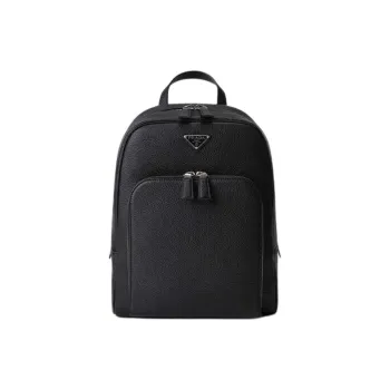 PRADA Cow Leather Backpack Men's Black