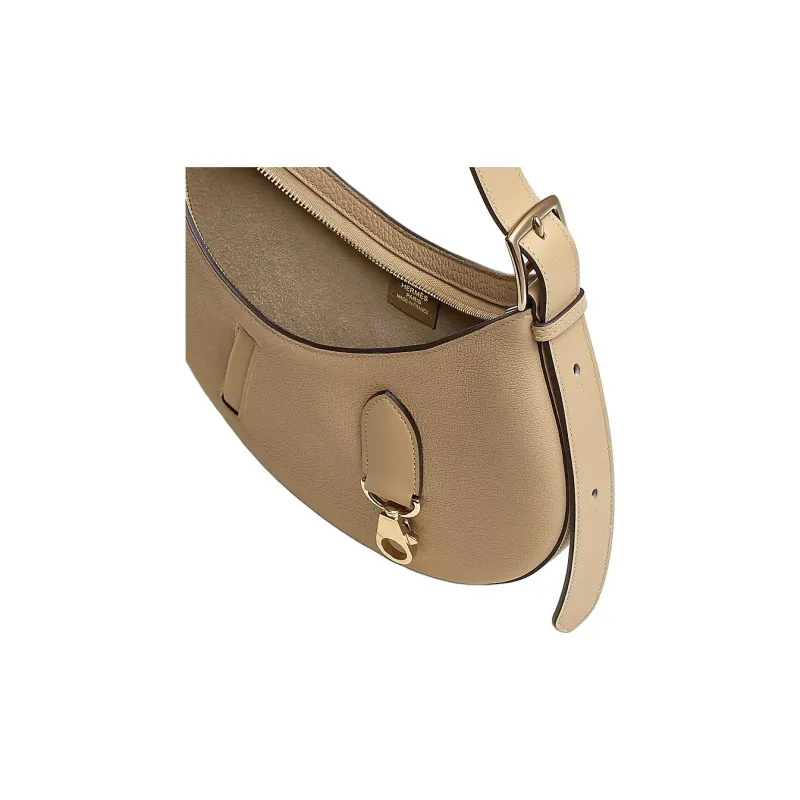 HERMES P'tit Arcon Togo Calfskin With Swift Calfskin Shoulder Bag, Crossbody Bag Women's Earth Yellow-4