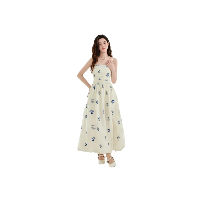 Flowers In Water Slip Dress Women's-0