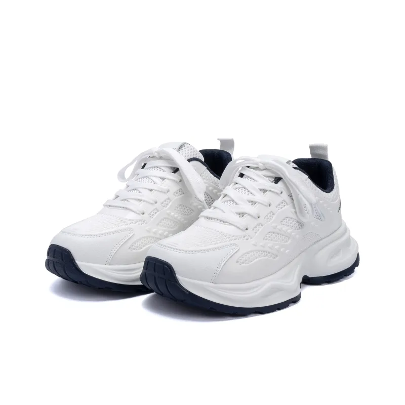 HUANQIU Abrasion Resistant Coverage Lightweight Low Top Chunky Sneakers Men's White Blue-3
