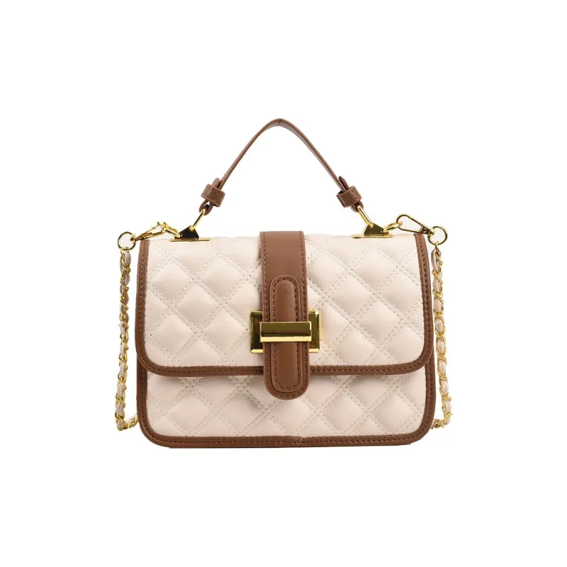 Yalu PU Small Square Bag, Shoulder Bag, Crossbody Bag, Handbag Women's White/Black-1