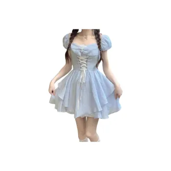 Flowers In Water Short Sleeved Dress Women's