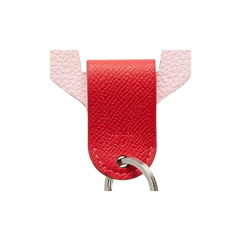 HERMES Calfskin Bag Charm Bag Accessory Unisex Red & Pink-1