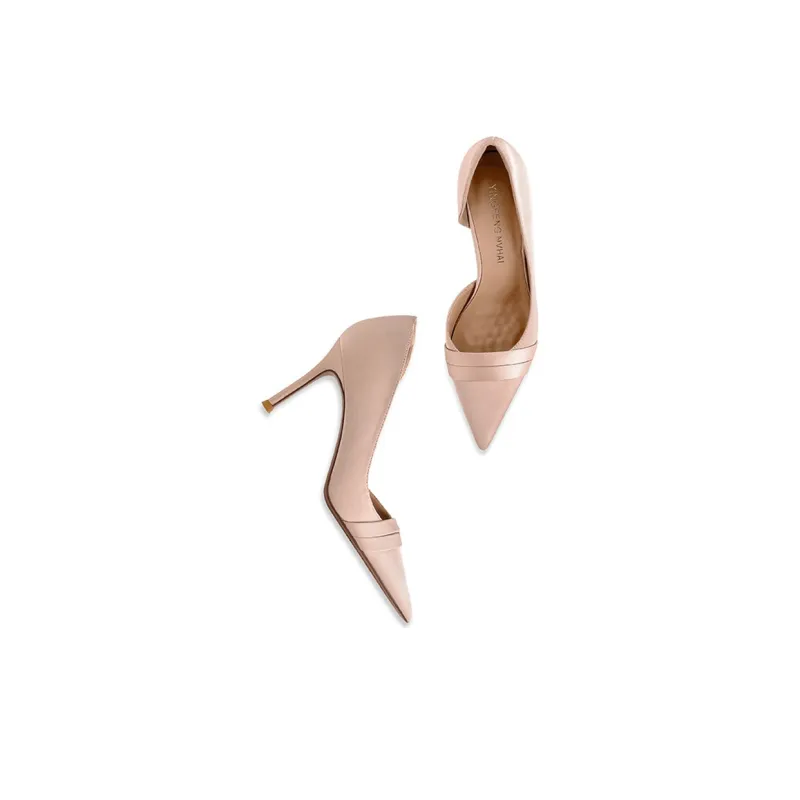 Lan Miao Slim Heel High Heels 6CM Women's Champagne-4