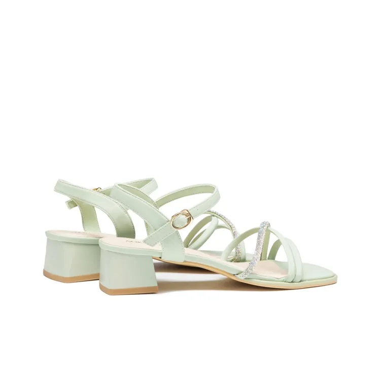 AOKANG One Strap Sandals Women's Green-3