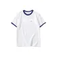 White with Navy Blue Edge