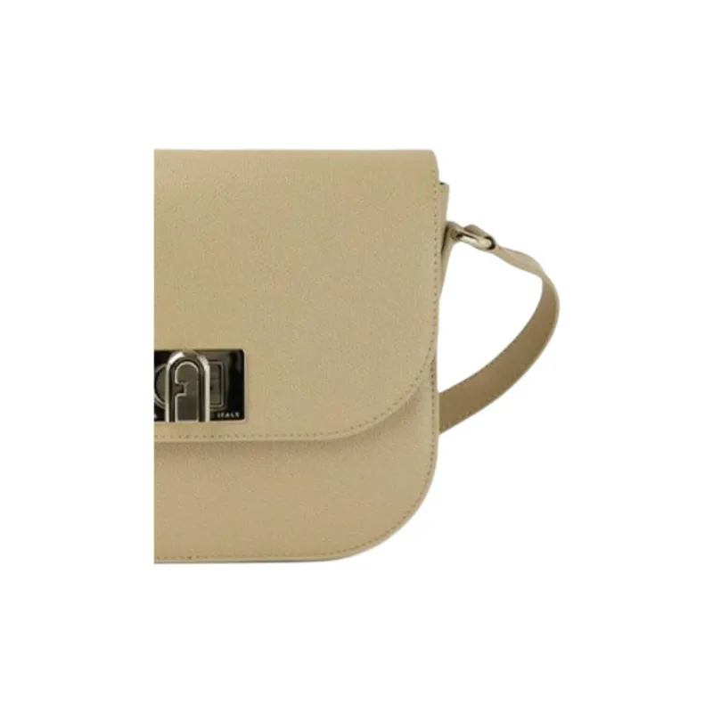 Furla Leather Crossbody Bag, Shoulder Bag Trumpets Women's Beige-1
