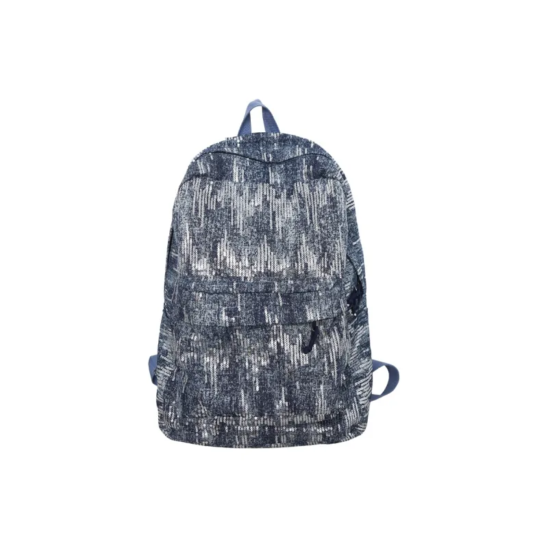 WICKBUEN Denim Backpack Travel Bag Regular Unisex Black/Blue-12