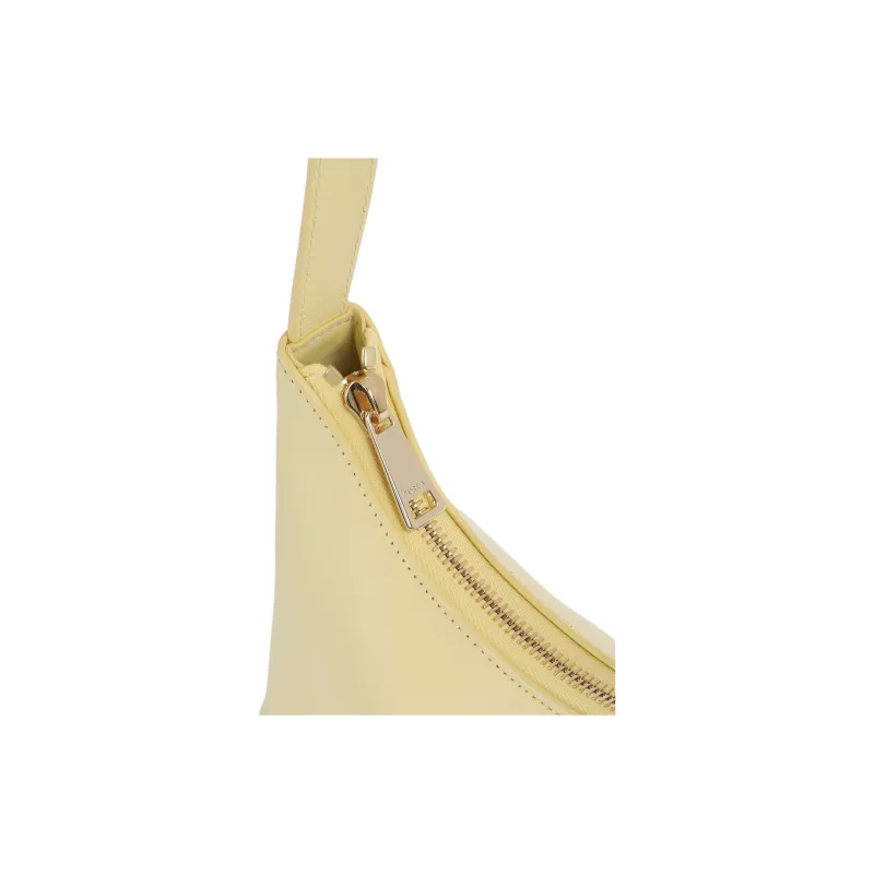 Furla Diamante Fine Grained Leather Shoulder Bag Mini Women's Light Yellow-4