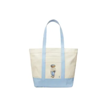 Polo Ralph Lauren Cotton Tote Bag, Shopping Bag, Shoulder Bag Tubas Women's Blue