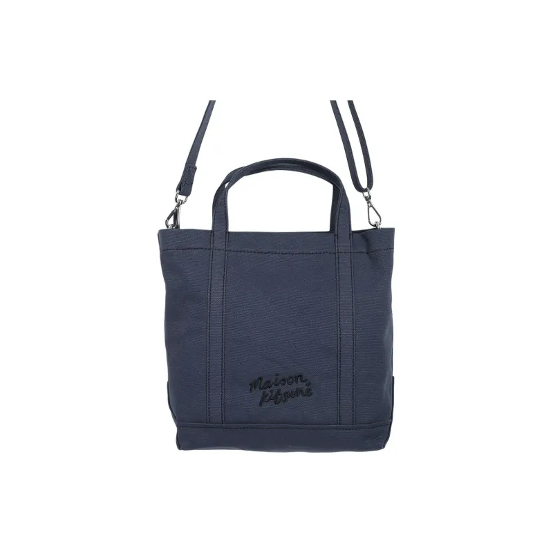Maison Kitsune Cotton Tote Bag, Shopping Bag, Shoulder Bag, Handbag Small Size Women's Blue-2