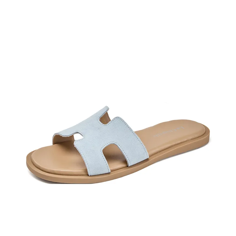La Chapelle Slip Resistant Odor Resistant Abrasion Resistant Quick Dry Slide Slippers Women's Blue-1