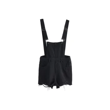 OROI Casual Shorts Women's Black Straps Shorts