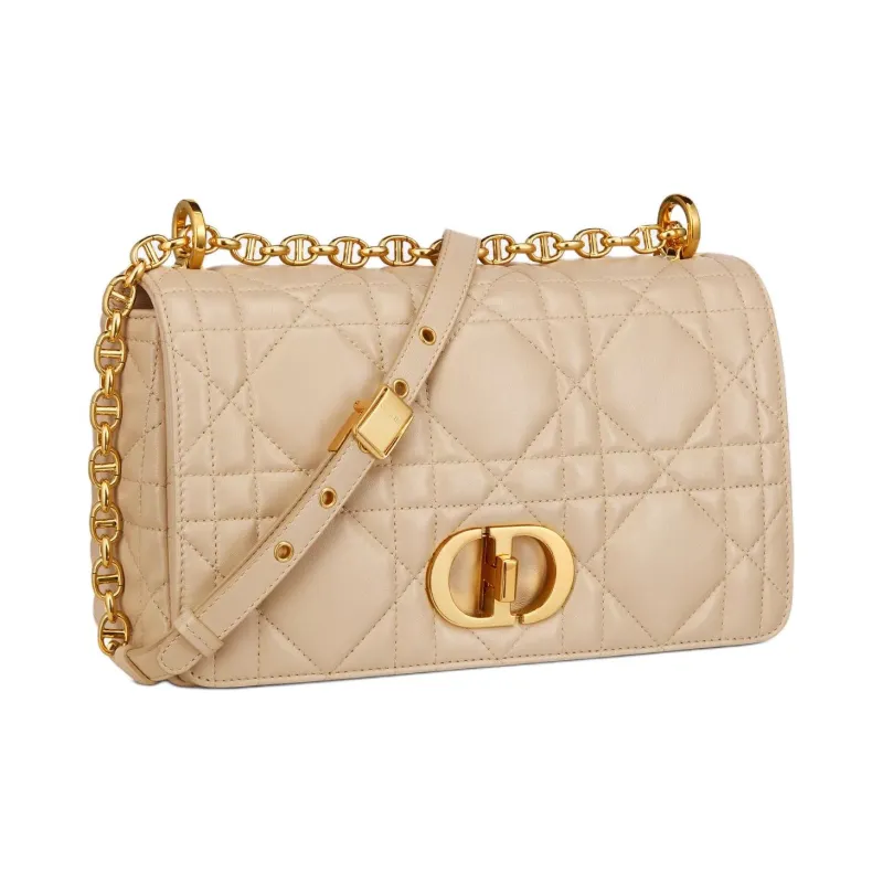 DIOR Sheepskin Shoulder Bag Medium Size Women's Rouge Beige-1